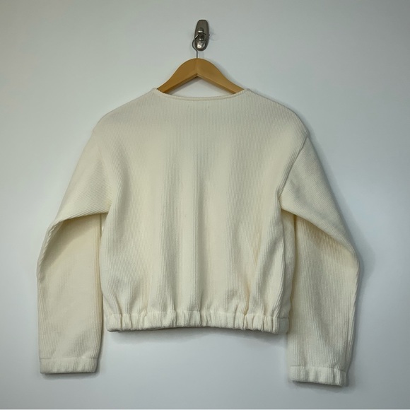 Madewell Ottoman Knit Wrap Top in Cream Color. Size XXS. (NWT). - Picture 2 of 6